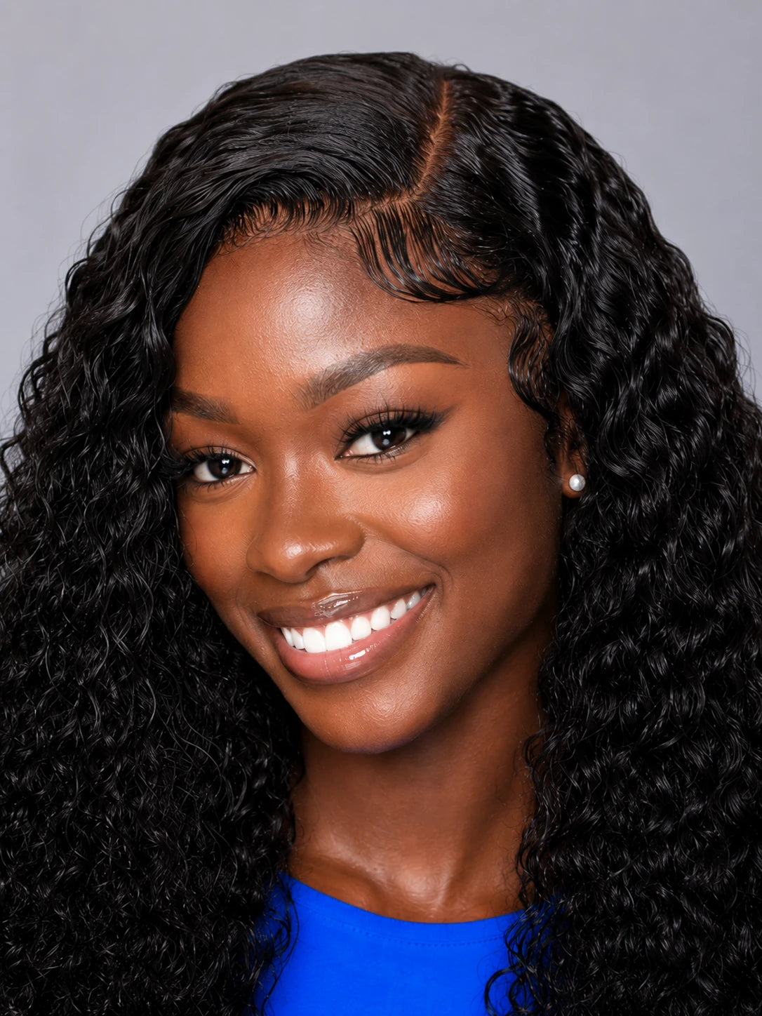 11x6 HD Lace Natural Black Water Wave Wig — Hairline view